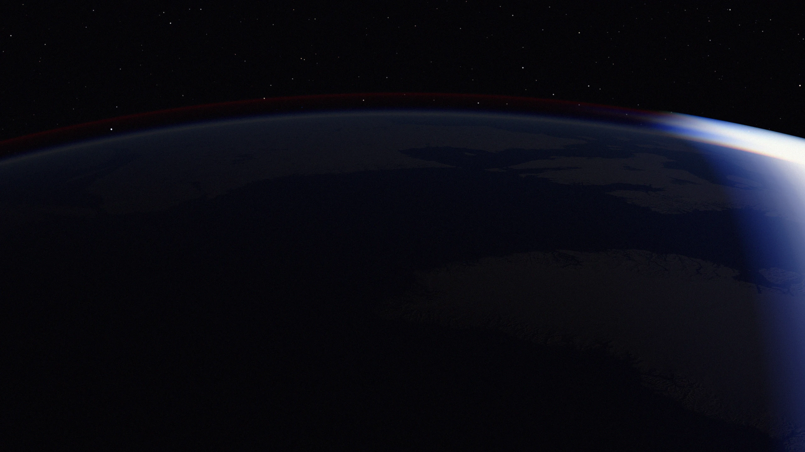earth atmosphere with visible airglow at night