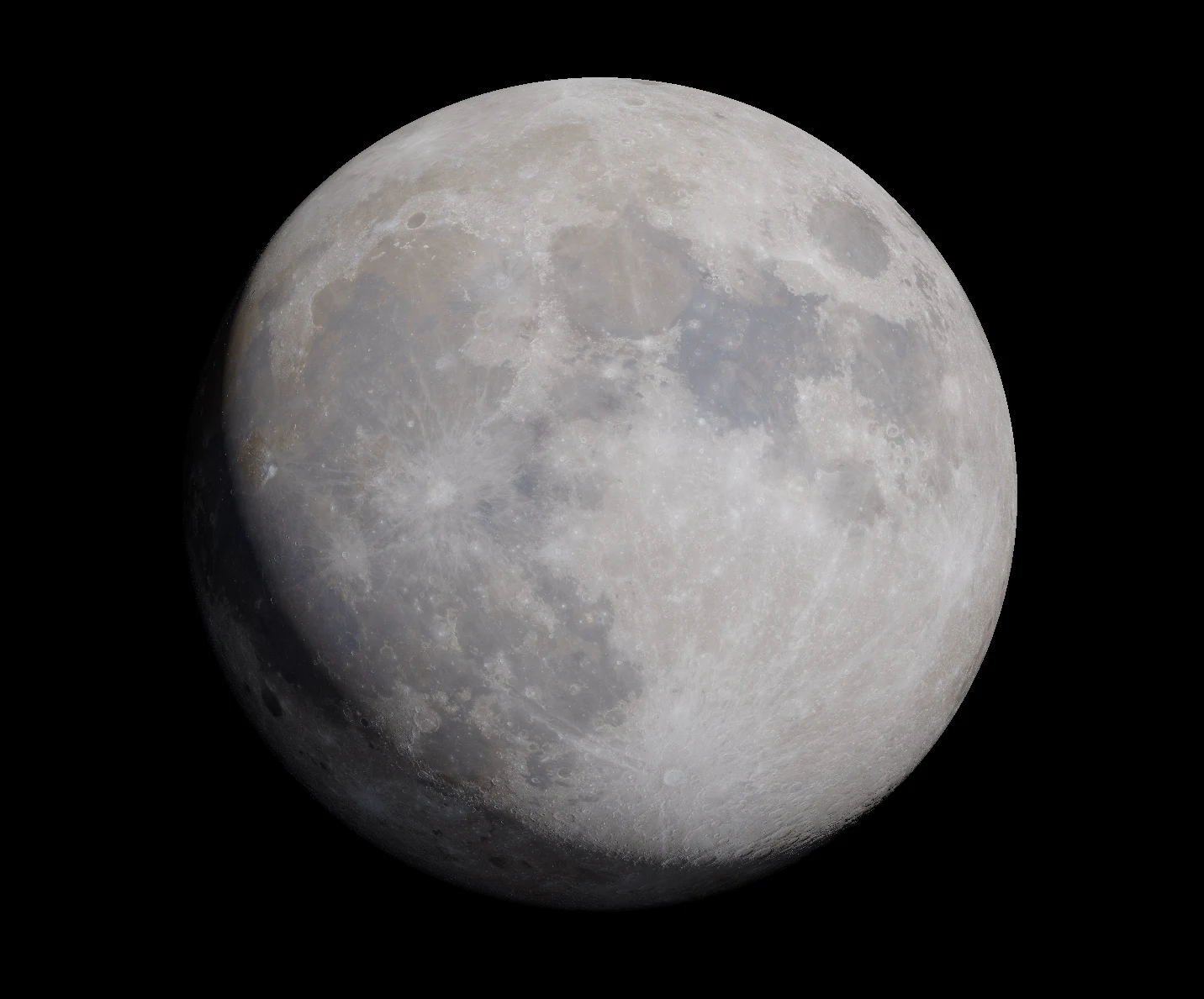 close moon render with crater detail