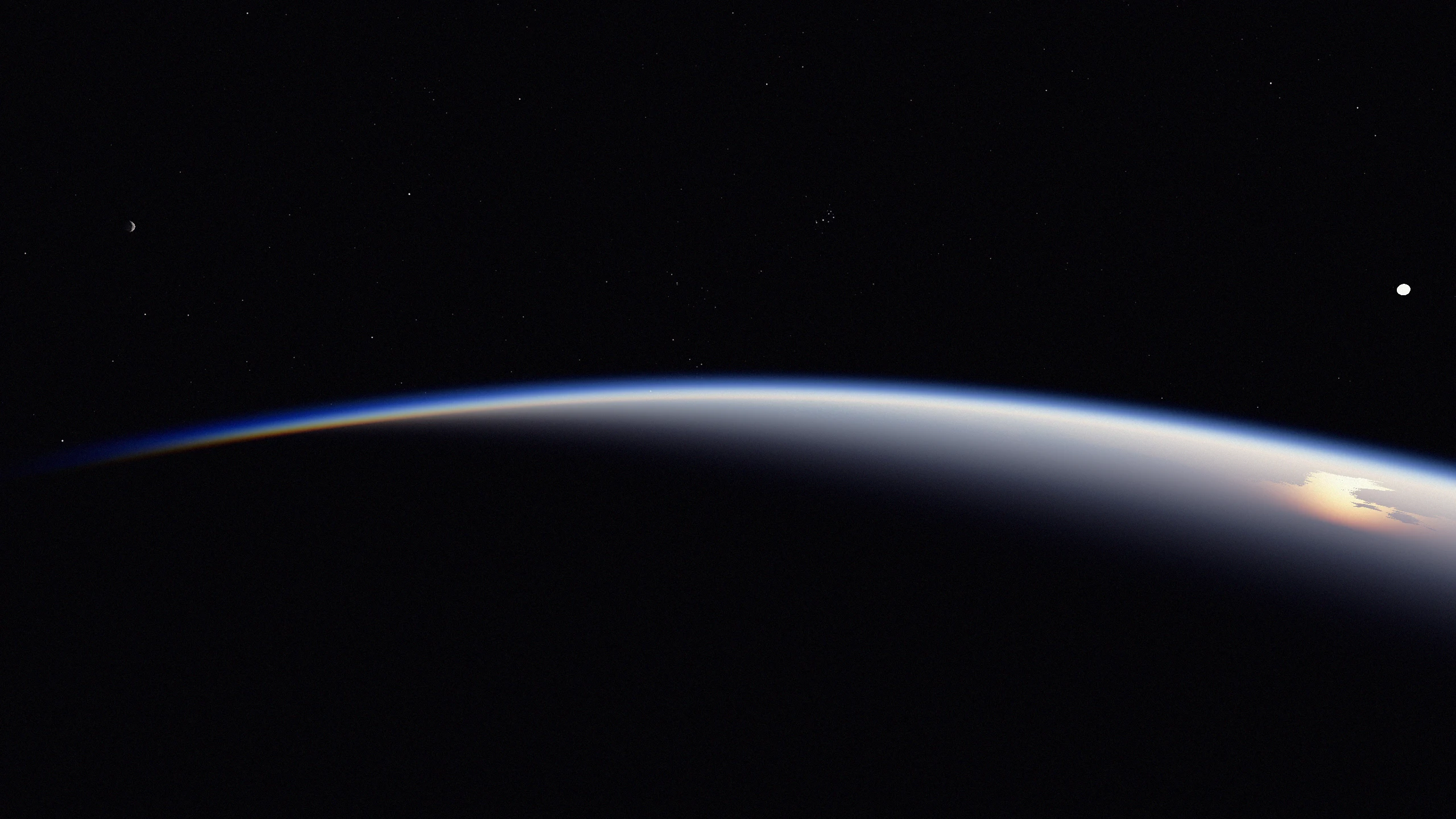 earth atmosphere and sun viewed from space