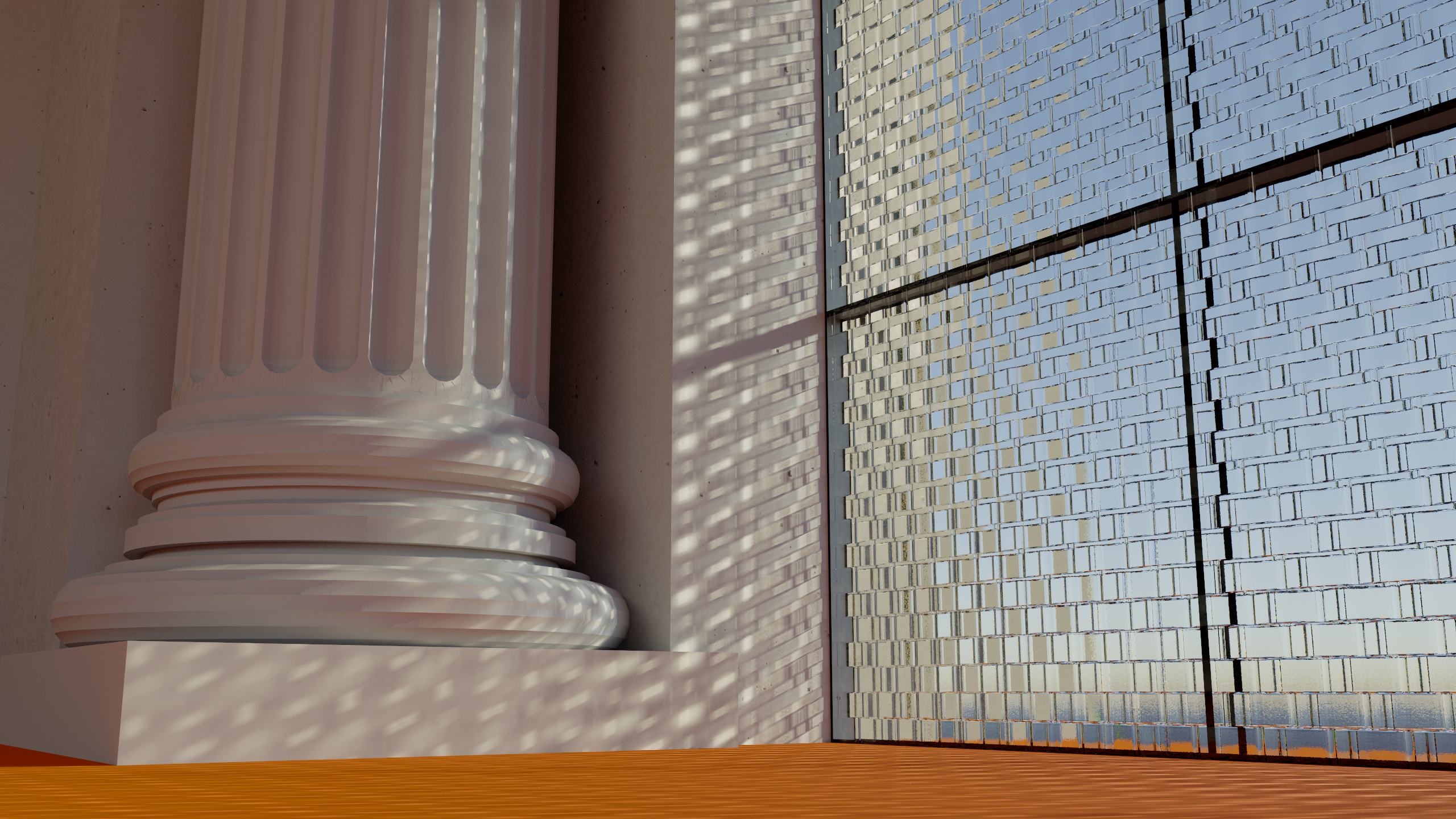 path-traced minecraft scene